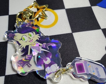 2.5" Nicole Holo Lynx Sonic Holographic Acrylic Charm Hedgehog SatAM Archie Comics AI Computer Cute