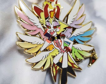 2.75" RAINBOW Winged Lucifer 2024 Ver Gold Plated Hazbin Hotel [Enamel Pin]