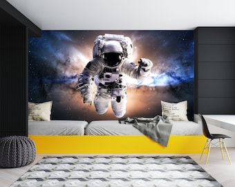 Easy to Apply! Repositionable Self Adhesive Astronaut Removable Wallpaper Mural Space Peel /& Stick or Pre-Pasted Wallpaper