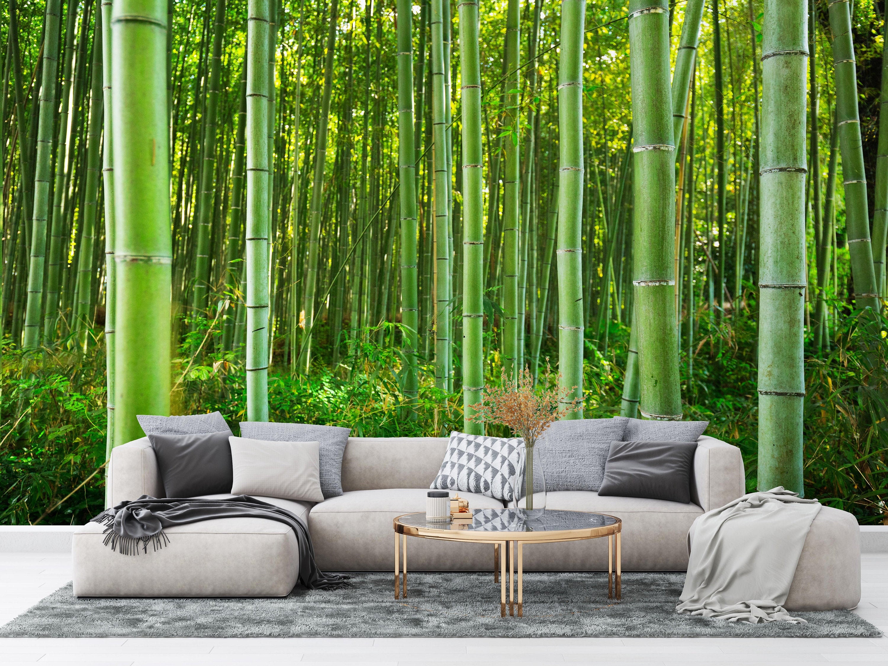 Bamboo Forest Wallpaper, Peel & Stick Wall Print, Bamboo Trees Wall Art,  Self Adhesive Removable Bedroom Wallpaper, Non-woven Bamboo Print 