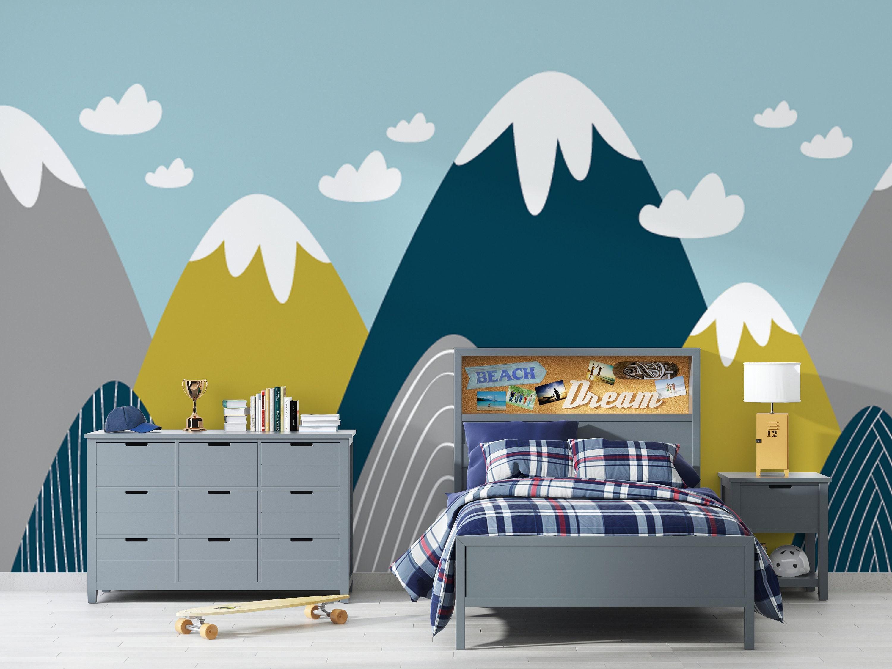 Mountain Nursery Wallpaper | Peel and Stick Kids Room Decor - Etsy