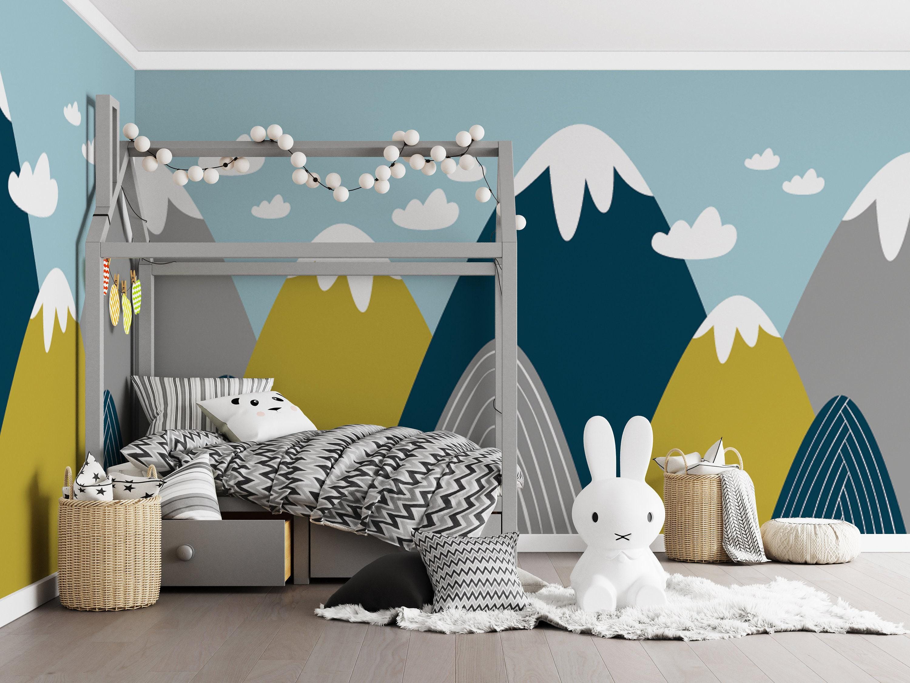 Mountain Nursery Wallpaper | Peel and Stick Kids Room Decor - Etsy