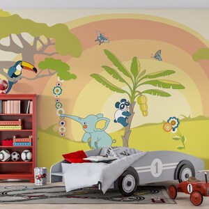 Kids Cartoon Animals Wallpaper – A Great Way to Make an Impressive Bedroom Makeover for your Little One  Peel & Stick Unpasted
