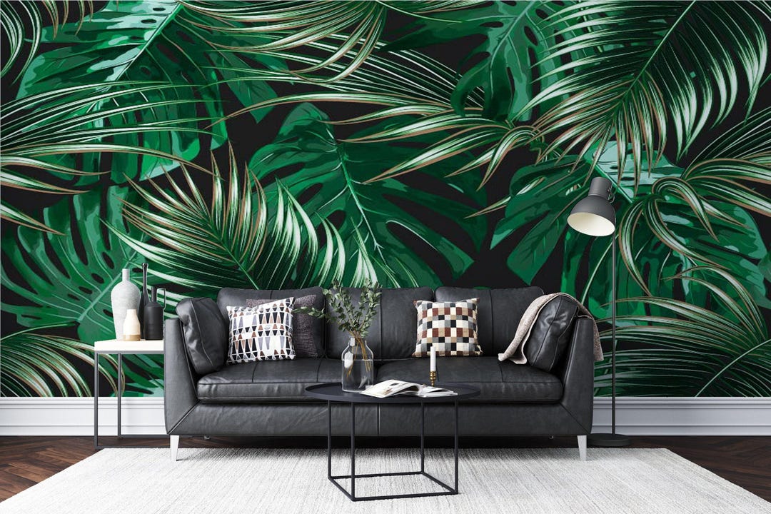 Tropical Leaf Peel & Stick Wallpaper Green Banana Leaf Wall Mural - Etsy