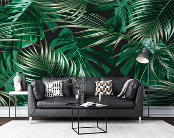 Tropical Leaf Peel & Stick Wallpaper Green Banana Leaf Wall Mural