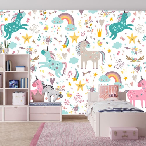 Unicorn Removable Wallpaper Peel & Stick Repositionable | Etsy
