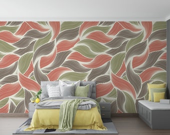 Abstract Colorful Leaves Pattern  SelfAdhesive Removable Stick and Peel Unpasted  Create texture with intricate posy design.