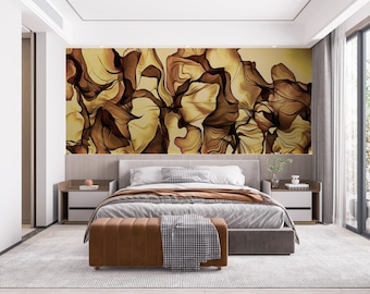 Brown Gold Marble Peel and Stick Wallpaper Colorful Marble Art Mural  Abstract Art Wall Decor NonWoven Living Room Wallpaper Ideas