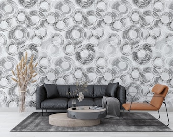 Peel and Stick DIY and Removable Geometric Circle Pattern – Add a Simple Classic and Distinguished Accent to an Ordinary Wall  Unpasted