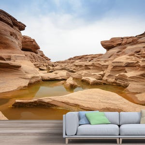 Giant Nature Stone Landscape Wallpaper– Unleash Your Adventurous Taste and Get Started With Your Indoor Transformation Peel & Stick Unpasted