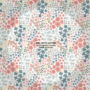 Padrão digital de flores silvestres sem emendas: Floral de primavera (12 x 12 polegadas JPEG/PNG)