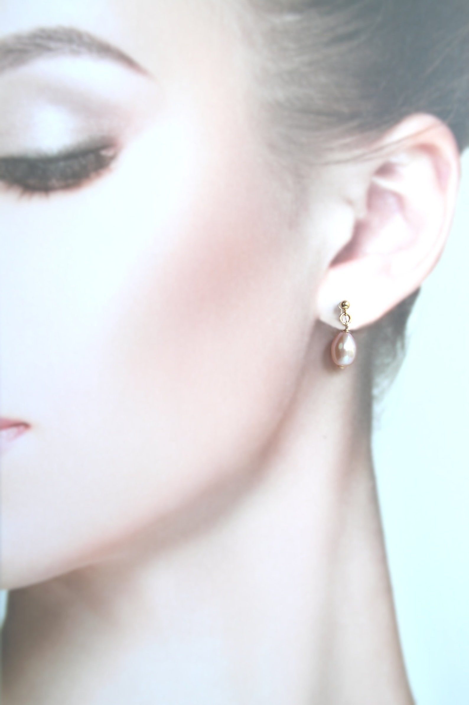 Pink Pearl Clip On Non Pierced Earrings Invisible Clip On Etsy