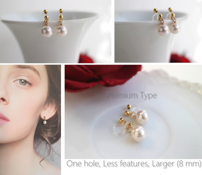 Akoya Baroque Pearl Invisible Clip On Non Pierced Earrings Etsy 日本