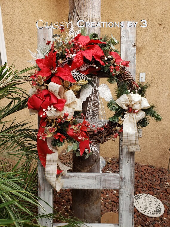 Christmas Wreath Christmas Decoration Holiday Wreath Angel Etsy