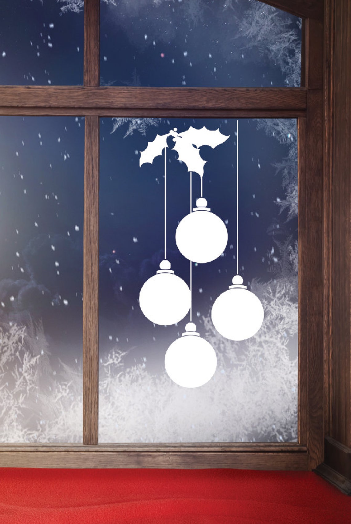 Christmas Window Stickers Christmas Baubles Christmas Window  Etsy