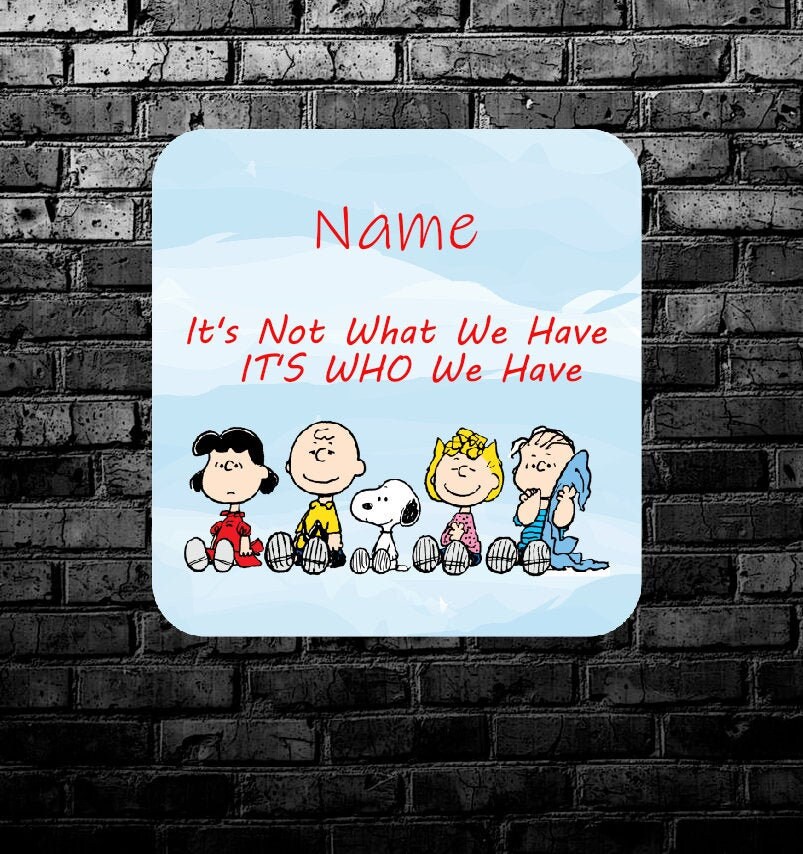 snoopy gift, gift coaster, Snoopy And Friends, Personalized, Snoopy G…