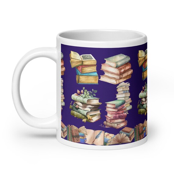 Books Books Books ! Wide Mouth 20 Oz Mug by Susan James - Etsy