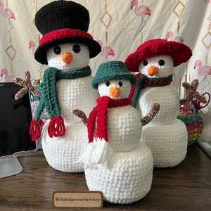 Snowman Family Crochet Patterns PDF including Daddy, Mommy and Baby