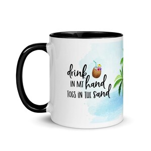 Sandy Beach Life Holiday Summer and Sea Lover Ceramic Coffee Mug with Color