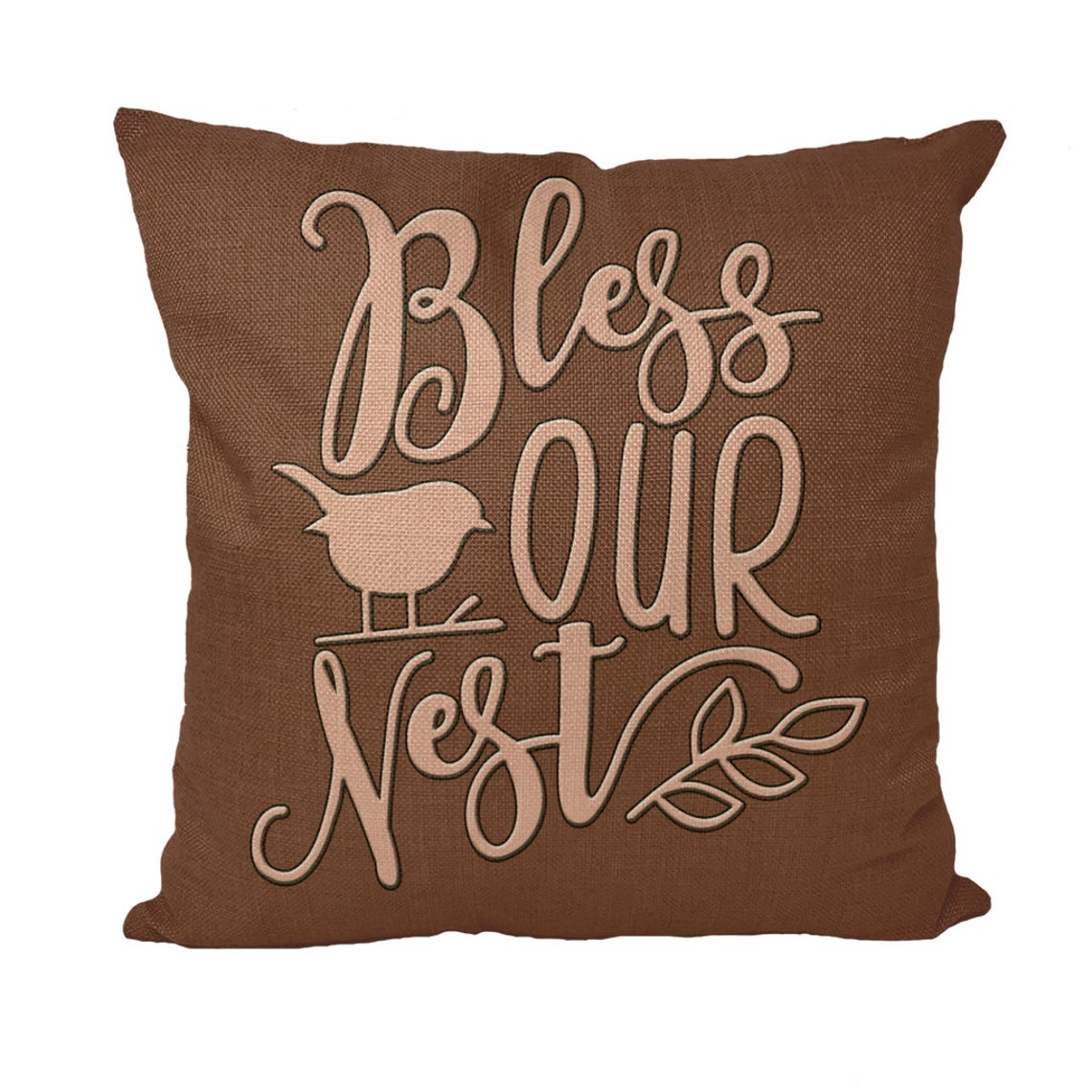Bless Our Nest Printed Linen Style Throw Pillow Polyester Etsy