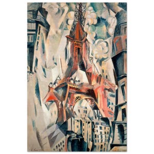 Robert Delaunay: Torre Eiffel con alberi (Tour Eiffel aux arbres, 1910) Stampa su legno 60 x 90 cm / 24x36″