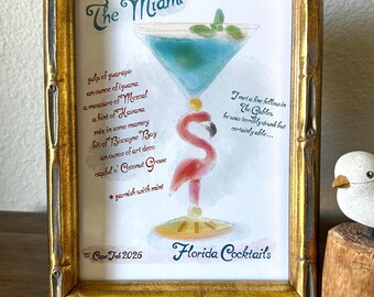 Miami Florida Cocktail Print