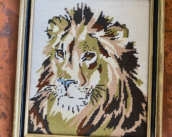 Vintage Lion Cross-stitch Needlepoint Needlework