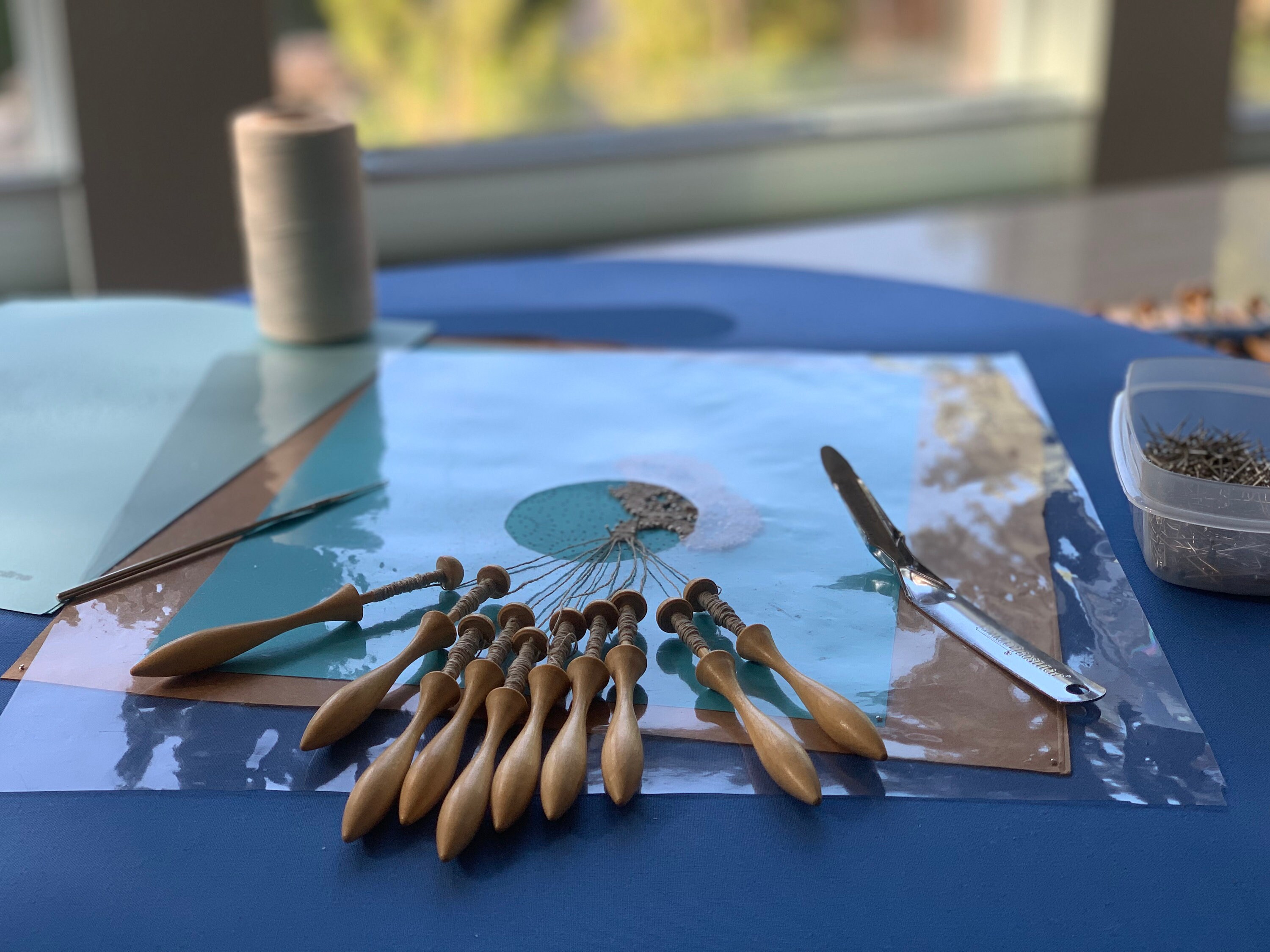 Bobbin Lace Making Starter Kit | Danish Bobbins, Linen Thread - Etsy