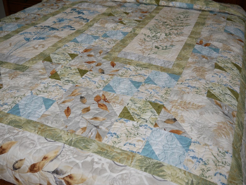 Queen Size Quilt to Brighten Your Spring and Summer Decor Etsy