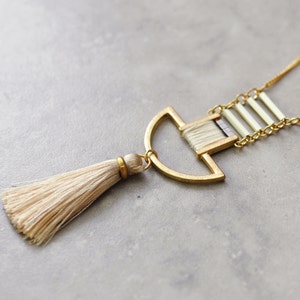 Boho necklace, bohemian necklace, long necklace, pendant necklace, tassel necklace, tribal necklace, gypsy jewelry, gold necklace image 1