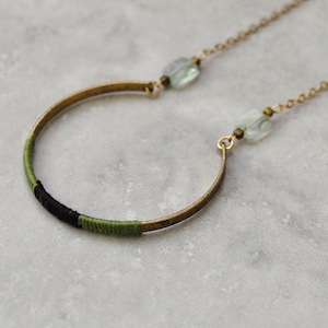 Long necklace, boho necklace, threaded necklace, pendant necklace, ethnic tribal necklace, wrap thread necklace, open circle necklace