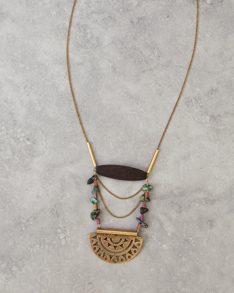 Boho Necklace Bohemian Necklace Long Necklace Pendant Etsy