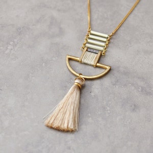 Boho necklace, bohemian necklace, long necklace, pendant necklace, tassel necklace, tribal necklace, gypsy jewelry, gold necklace image 2
