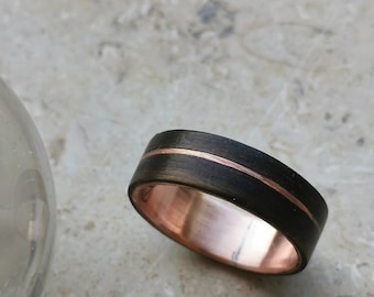 Anello solitario partner unico in legno curvato "Be Strong"