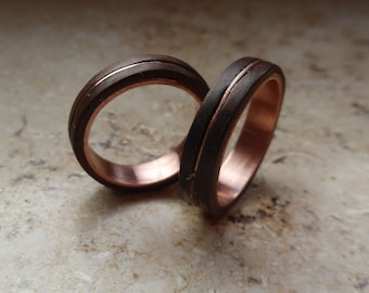 Unique partner rings "Two Thin Lines"