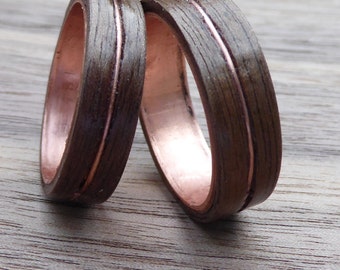 Unique partner rings "copper souls"