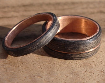 Unique partner rings "Made of a wood"