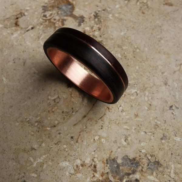 Unique Bentwood Ring "Warm Sunset"