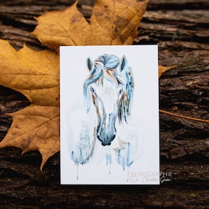 Paard aquarel kunst kaart
