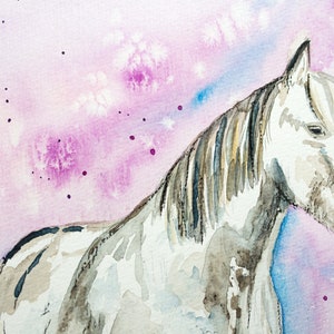 horse watercolour painting original image 4