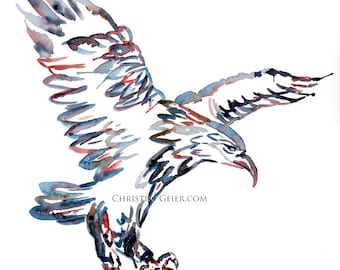 bird hawk watercolour painting original or print