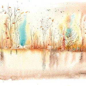 autumn love artwork watercolour original