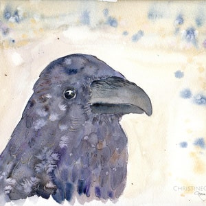 crow bird original watercolour artwork