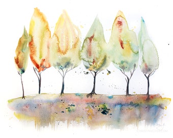 trees forest landscape trees artwork original