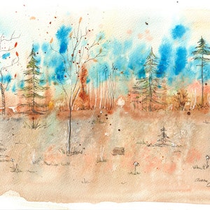 autumn love II artwork watercolour original