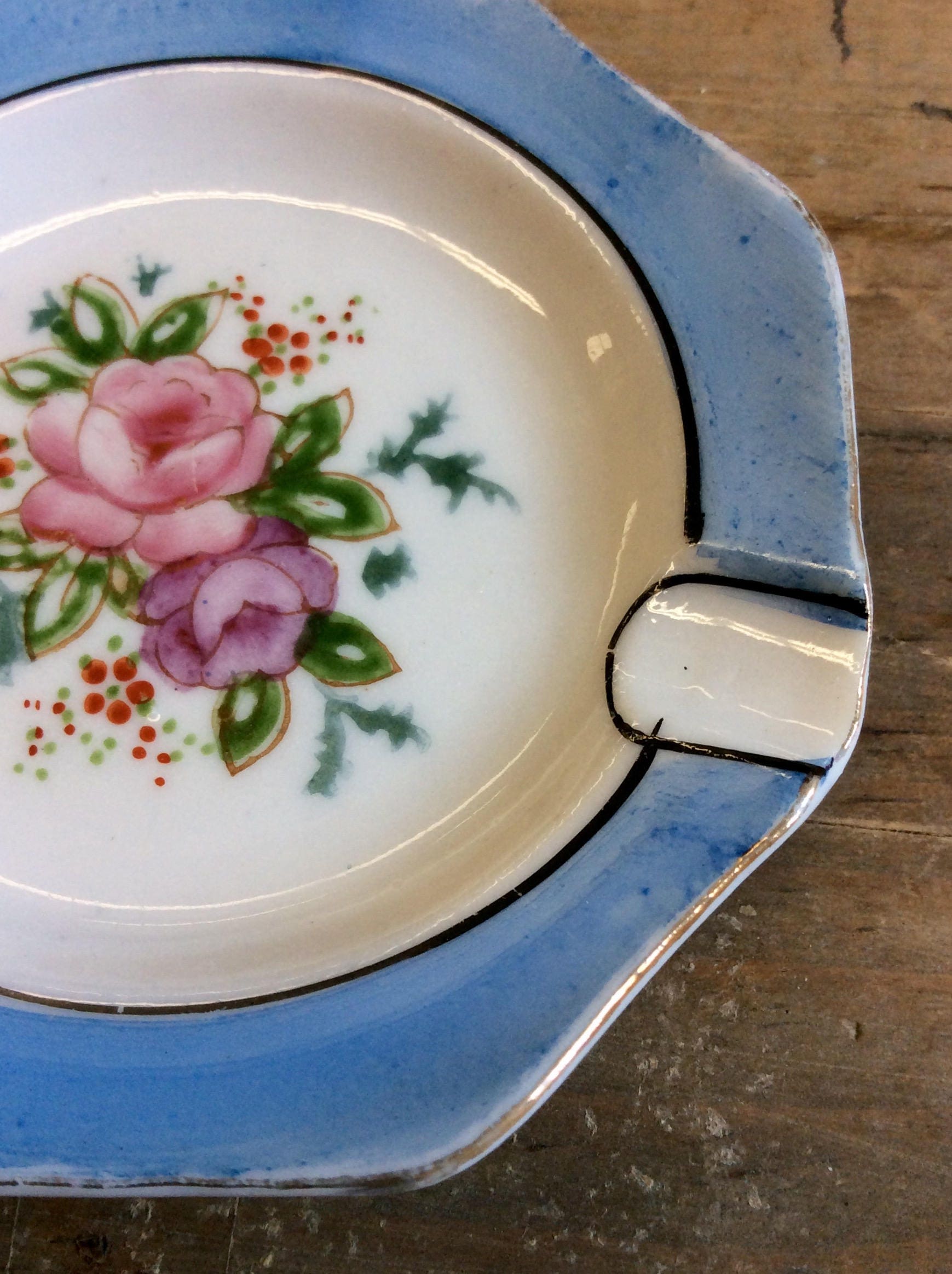 SALE Hand Painted Japanese Ashtray 1940s Etsy