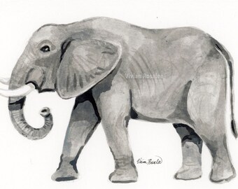 Elephant: Original Ink Painting