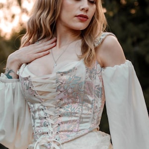 The Duchess Corset | Full Bust Corset | Full Bust Stay | Corset Top | Floral Corset | Cottage Core | Brocade Corset