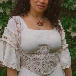 The Midsummer Sienna Corset | Cotton Corset | Corset Outfit | Corset | Underbust Stay | Cottagecore Outfits