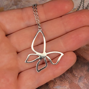 Silver Rhodium Butterfly Pendant Necklace | Nature Jewelry |